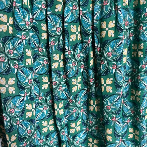 MAX Studio Teal Green Floral Midi Skirt - Picture 4 of 6